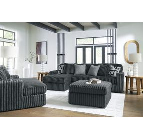Midnight Madness Gunmetal 3 Piece Chaise Sectional