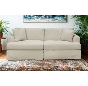 Sutton Sand Slip Cover Flared Arms Sofa