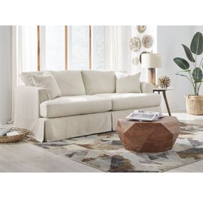 Sutton Sand Slip Cover Flared Arms Sofa