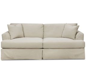 Sutton Sand Slip Cover Flared Arms Living Room Set