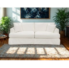 Sutton Snow Slip Cover Flared Arms Sofa