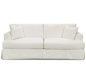 Sutton Snow Slip Cover Flared Arms Living Room Set