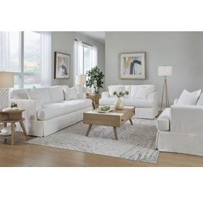 Sutton Snow Slip Cover Loveseat