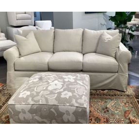 Sutton Sand Slip Cover Rounded Arms Sofa