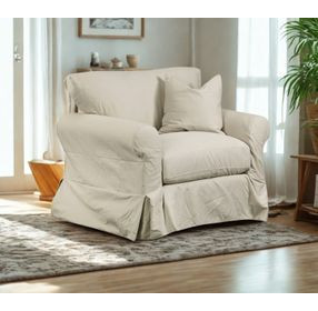 Sutton Sand Slip Cover Chair And A Half