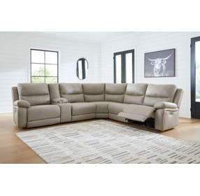 Bearmonte Pebble 6 Piece Modular Power Reclining Sectional with Console and USB Charging