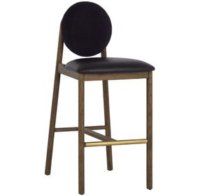 Claribel Bravo Black and Abbington Black Upholstered Bar Stool