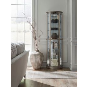 Platinum Glass Door Curio With Adjustable Shelves