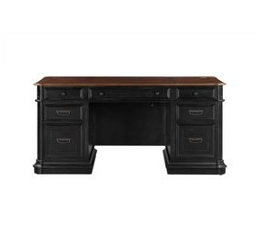 Roanoke Black 66" Executive Home Office Set