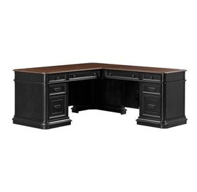 Roanoke Black L-Shaped Home Office Set