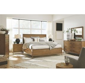 Fernholt Belgian Wheat and Coffee Bean 2 Drawer Nightstand with USB Charging