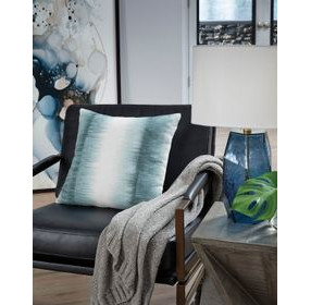 Elonwich Teal and White Accent Pillow