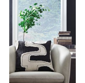 Veerbank Black and Beige Accent Pillow Set of 4