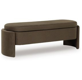 Vavuniya Brown Upholstered Accent Storage Bench