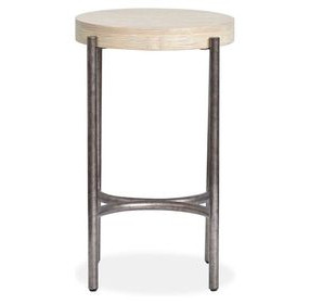 Parkcrest Edgecomb Gray and Weathered Antique Nickel Round Accent Table