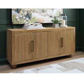Niam Light Antique Beige 4 Door Accent Cabinet
