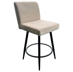 Metal Base Barstools Champagne Performance Fabric Swivel Bar Stool