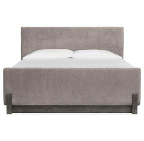 Kinsley Black Heron and Oslo Pewter King Upholstered Panel Bed