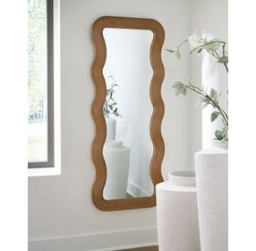 Ellisonville Brown Rectangular Accent Floor Mirror