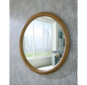 Yadiel Brown Round Accent Wall Mirror