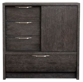 Kinsley Black Heron Sliding 4 Drawer Door Chest