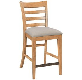 Kafe Cappuccino Performance Fabric Ladder Back Counter Height Stool