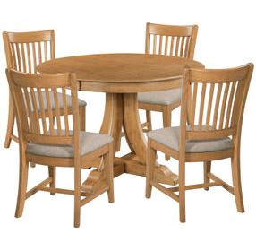 Kafe Cappuccino 44" Round Quad Dining Room Set