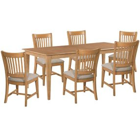 Kafe Cappuccino 80" Rectangular Leg Extendable Dining Room Set
