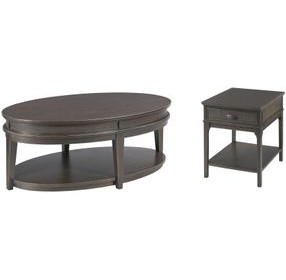 Serra Hamilton Soft Black Oval Occasional Table Set