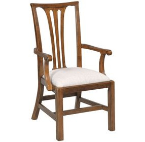 Fitts Heritage Maple and Cream Upholstered Arm Chair