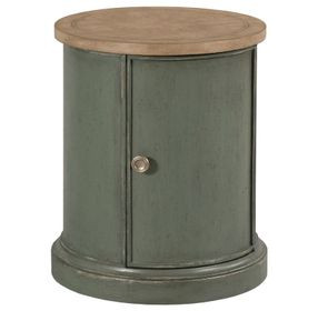 Chastain Green and Brown Round Accent Table