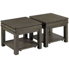 Nicolette Hamilton Charcoal Square Bunching Coffee Table Set of 2