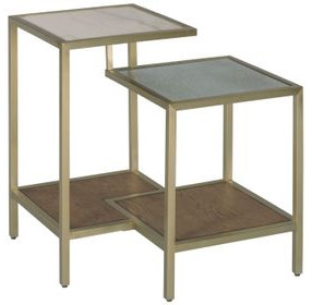 Hidden Treasures Beige and Gold Freeform Accent Table