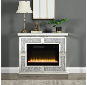 Noralie Silver and Gray 41" Fireplace