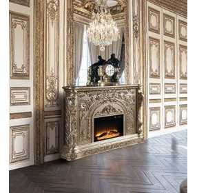 Danae Antique Silver Rectangular Electric Fireplace