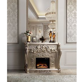 Sorina Antique Silver Rectangular Electric Fireplace