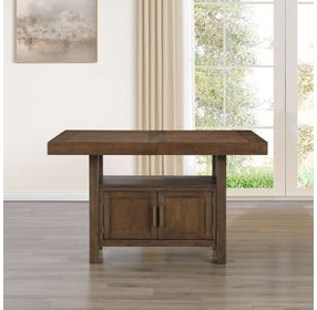 Garland Brown 80" Extendable Rectangular Counter Height Table with Storage