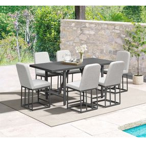 Navarro Outdoor Dining Mocha Outdoor 80" Rectangular Counter Height Table