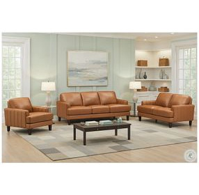 Ada Cognac Leather Living Room Set