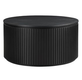 Colvin Black Round Ocassional Table with Casters