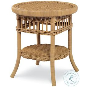 Mainland Tempered Glass And Natural Side Table