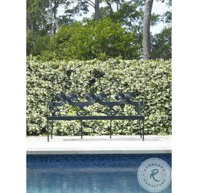 Augustine Litchfield Green Scrolled Bench