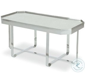 Truly Glass And Polished Nickel Gallery Tray Occasional Table Set