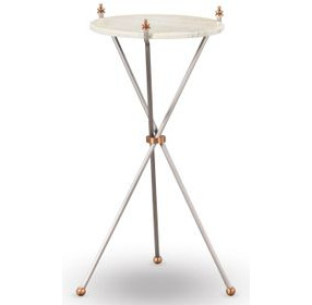 Felix Gray and White Round Marble Top Martini Table