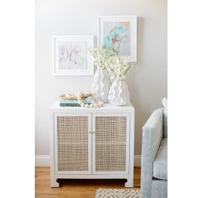 Alden White Lacquer 2 Door Cabinet