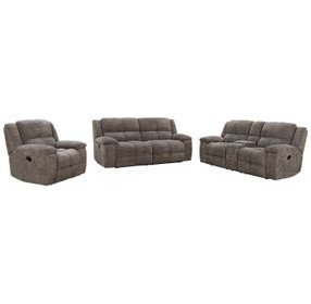 Branton Cabot Stone Manual Reclining Living Room Set with USB Charging