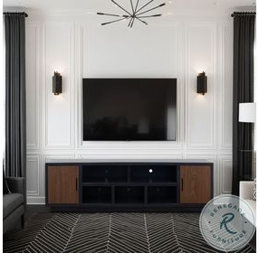 Aria Black And Walnut 85" TV Stand