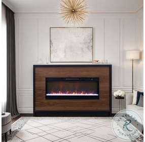 Aria Black And Walnut 62" Fireplace TV Stand