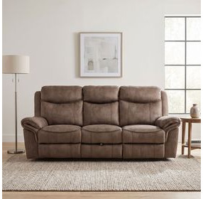 Aram Brown 89" Double Reclining Sofa