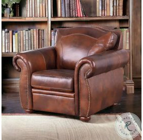 Ardentia Marco Leather Upholstered Accent Chair with Nailhead Trim